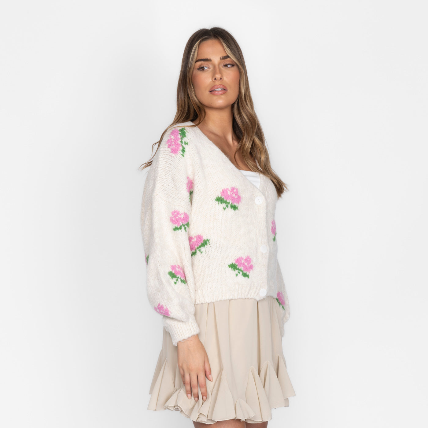 Oversize Rose Cardigan