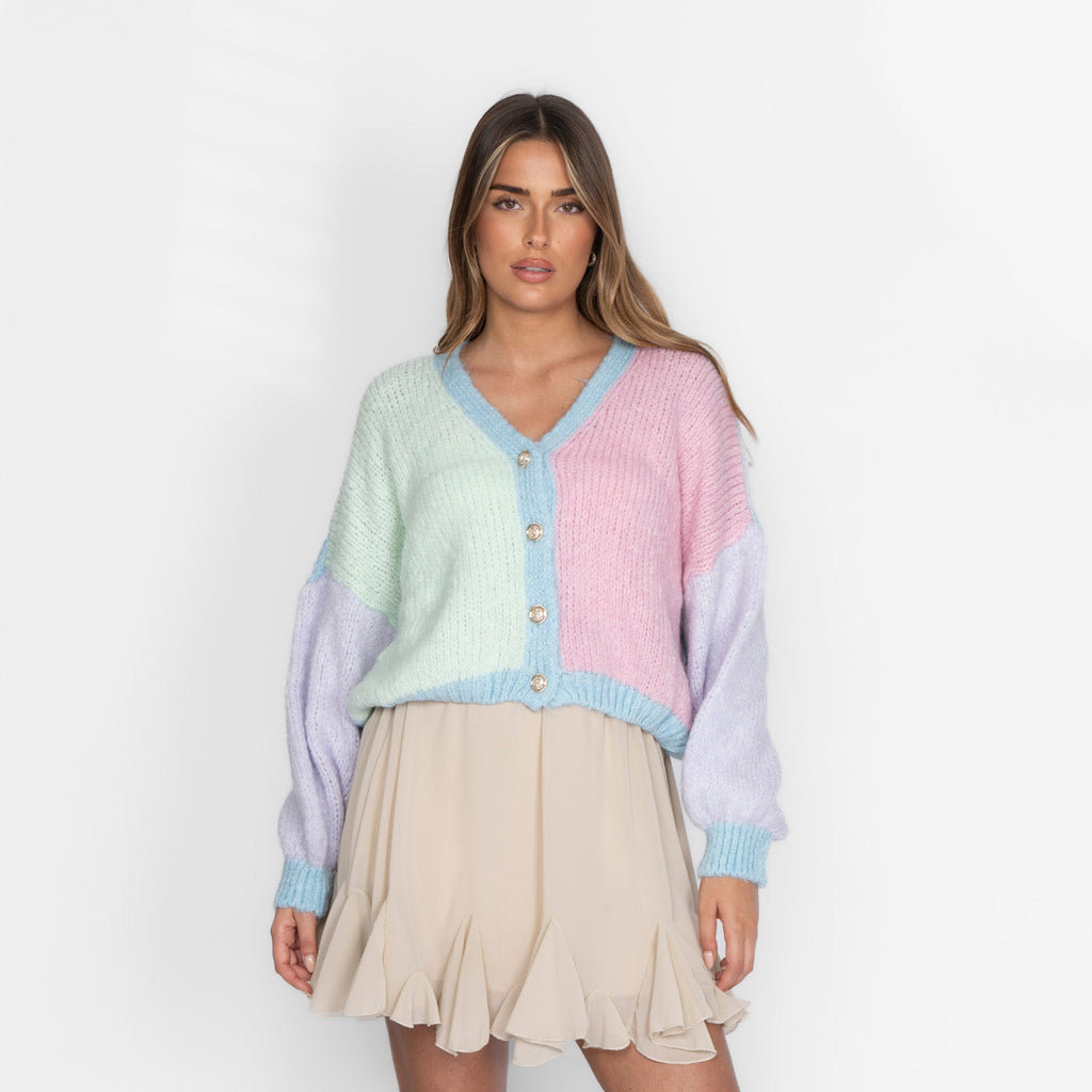 Pastell Velvet Oversized Cardigan