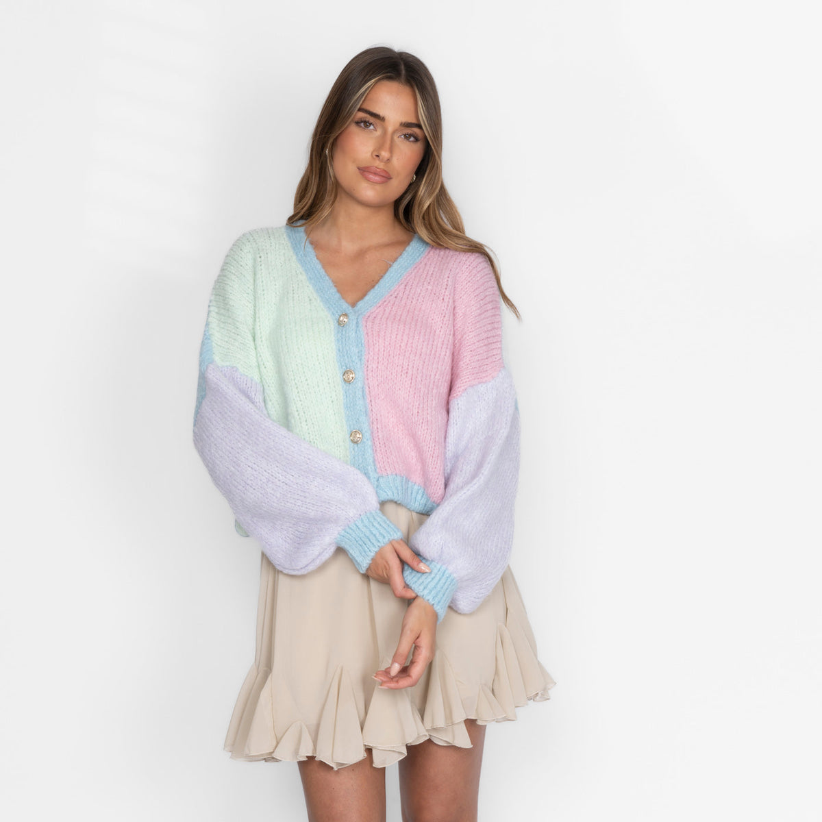Pastell Velvet Oversized Cardigan
