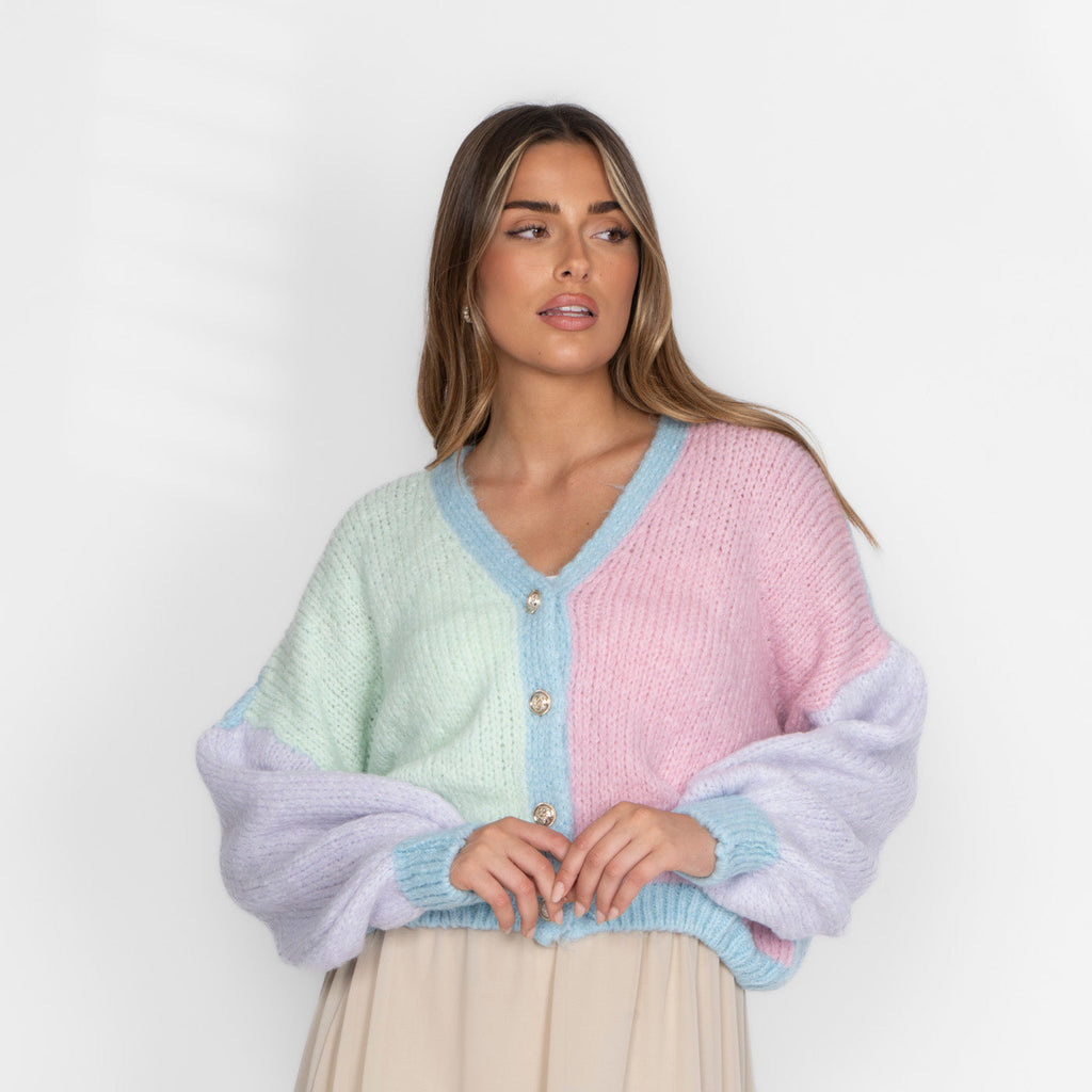 Pastell Velvet Oversized Cardigan