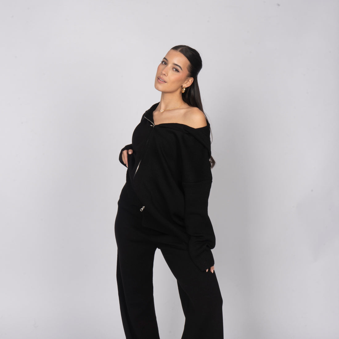 Cozy Strickset mit Zip