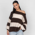 Ultra-Soft Off-Shoulder Stripe Knit