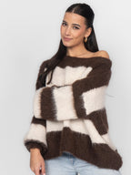 Ultra-Soft Off-Shoulder Stripe Knit