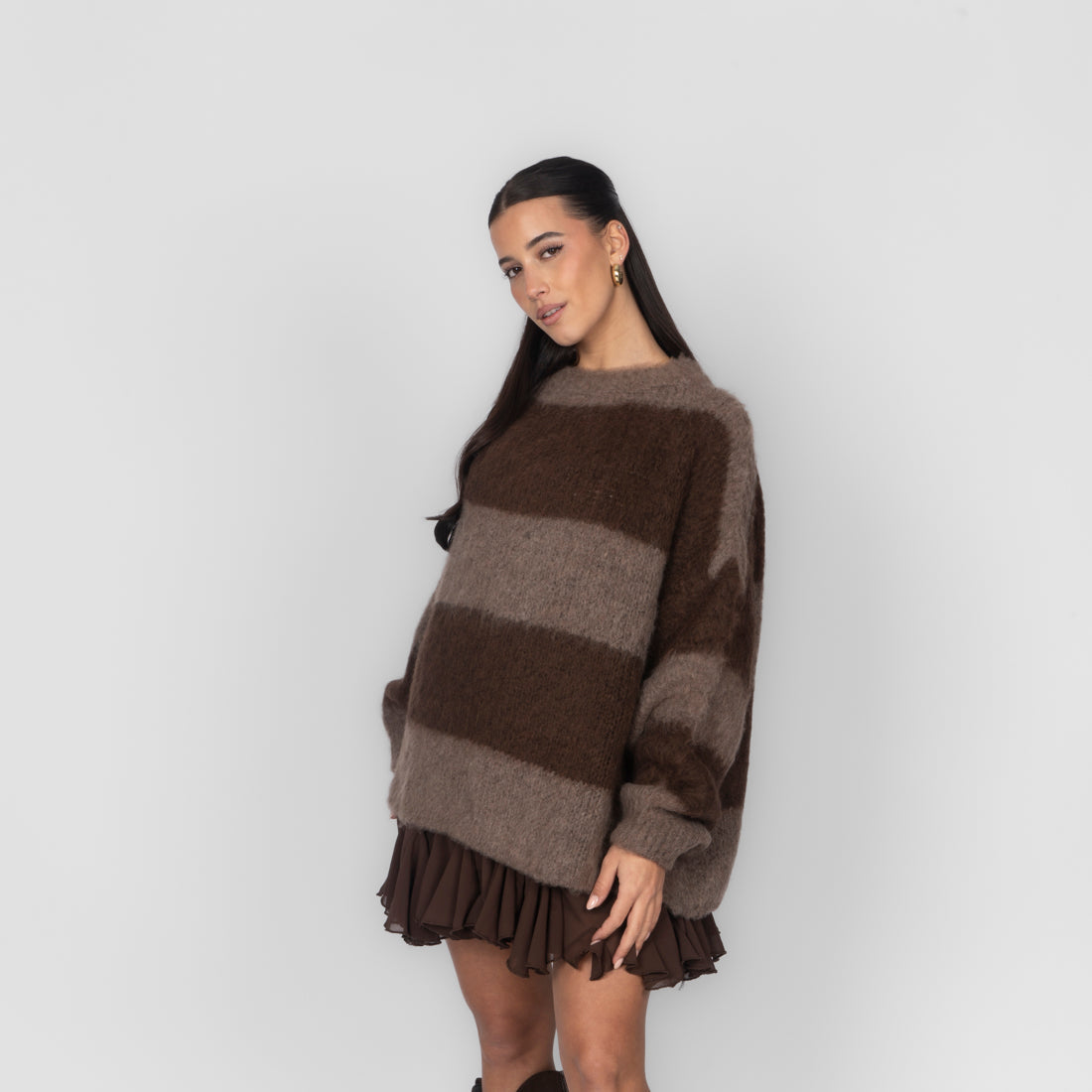 Ultra Soft Striped Long Sweater