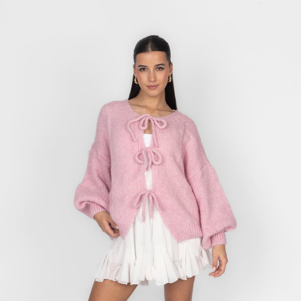 Oversized Cardigan mit Schleifen