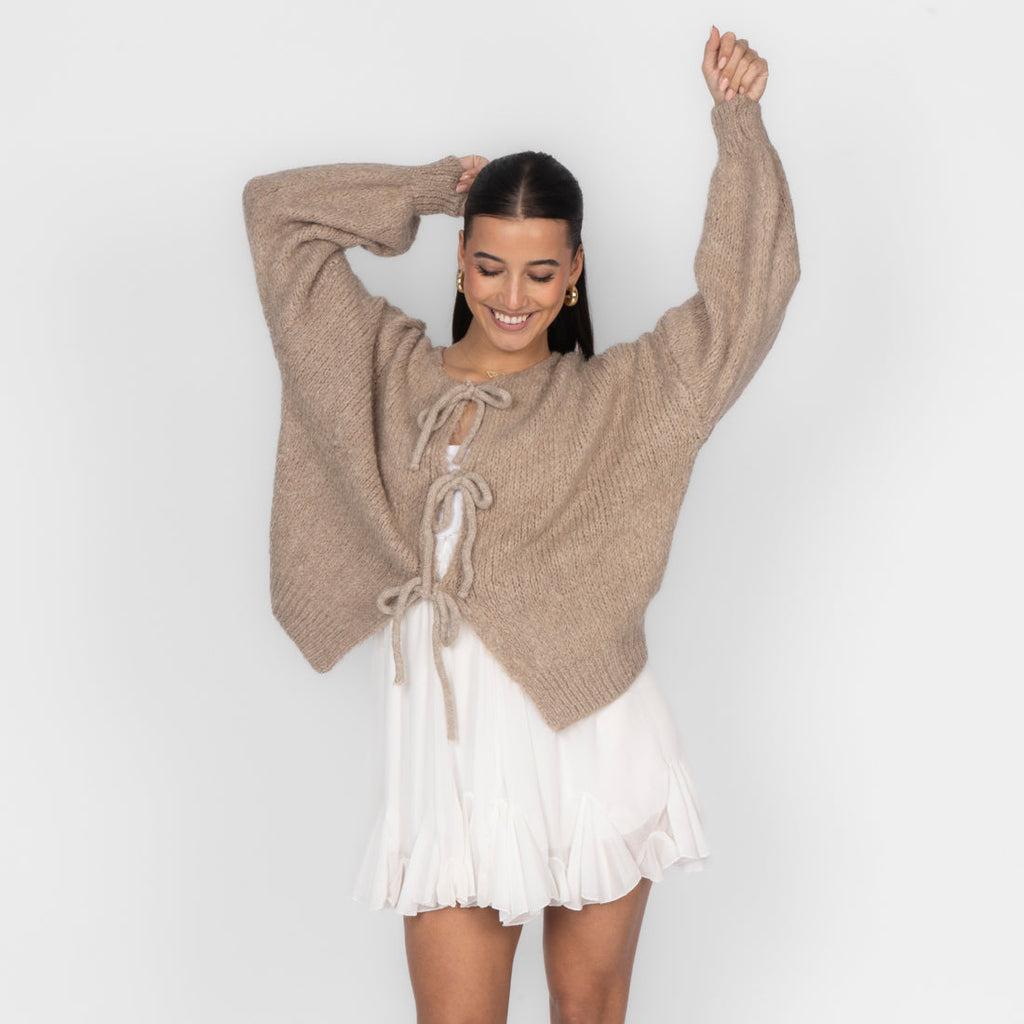 Oversized Cardigan mit Schleifen