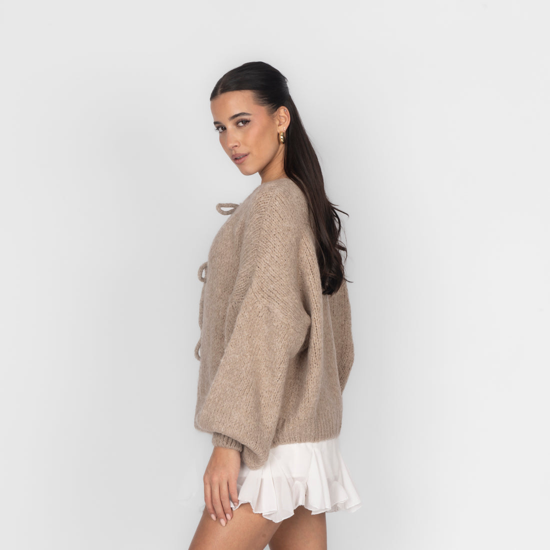 Oversized Cardigan mit Schleifen