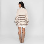 Oversized Cardigan „CozyGlam“ – Stripe Edition