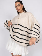 Oversized Cardigan „CozyGlam“ – Stripe Edition