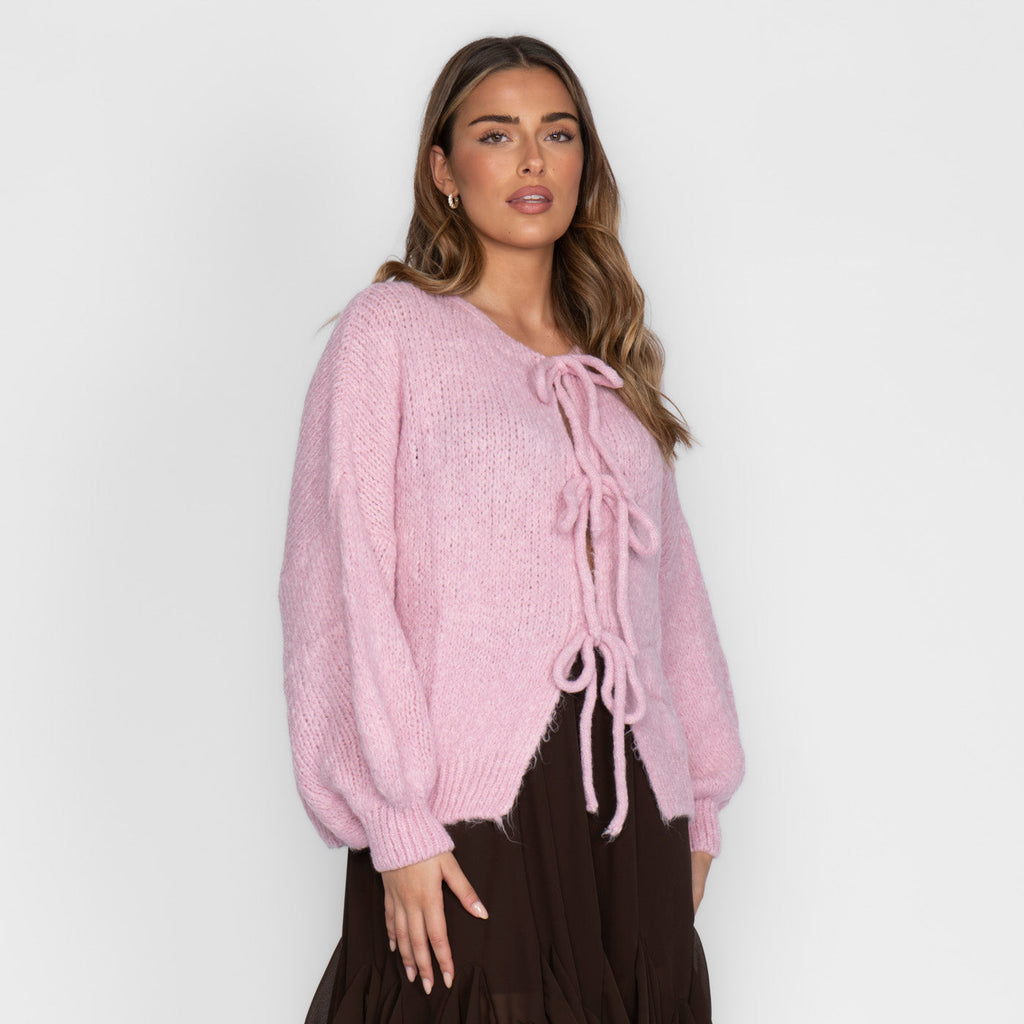 Oversized Cardigan mit Schleifen