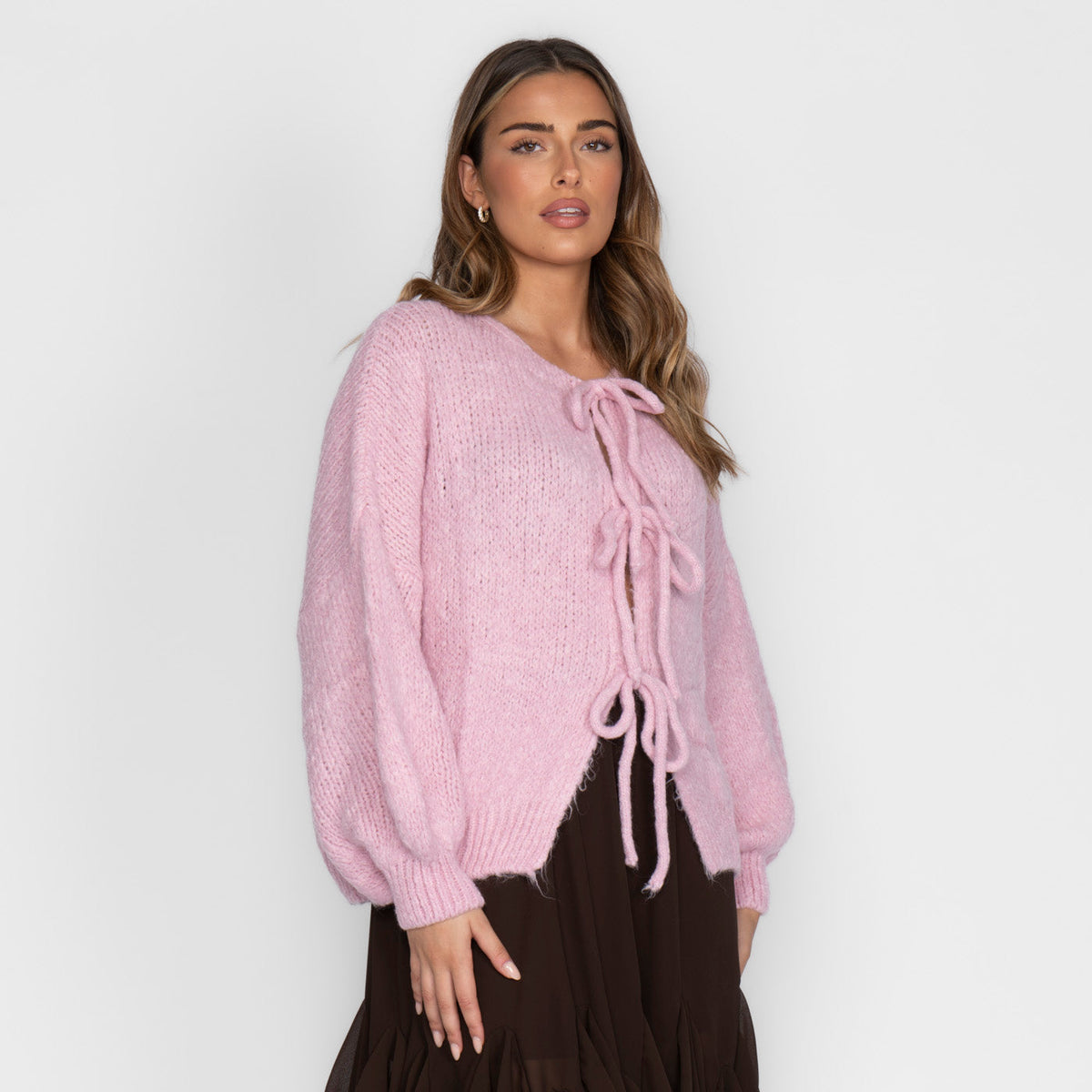 Oversized Cardigan mit Schleifen