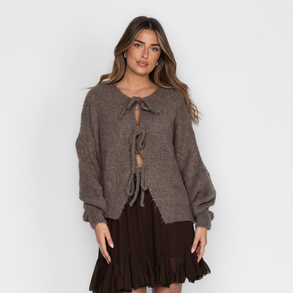 Oversized Cardigan mit Schleifen