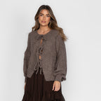 Oversized Cardigan mit Schleifen