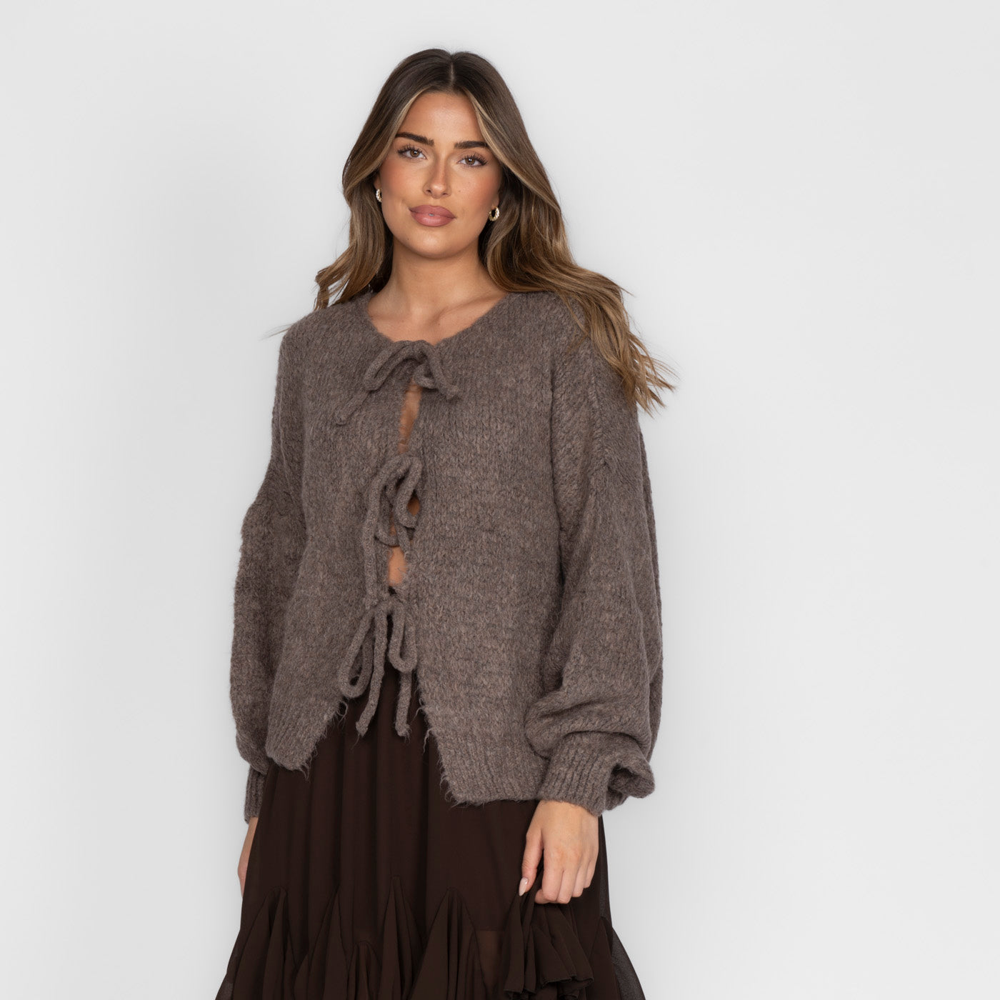 Oversized Cardigan mit Schleifen