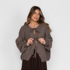 Oversized Cardigan mit Schleifen