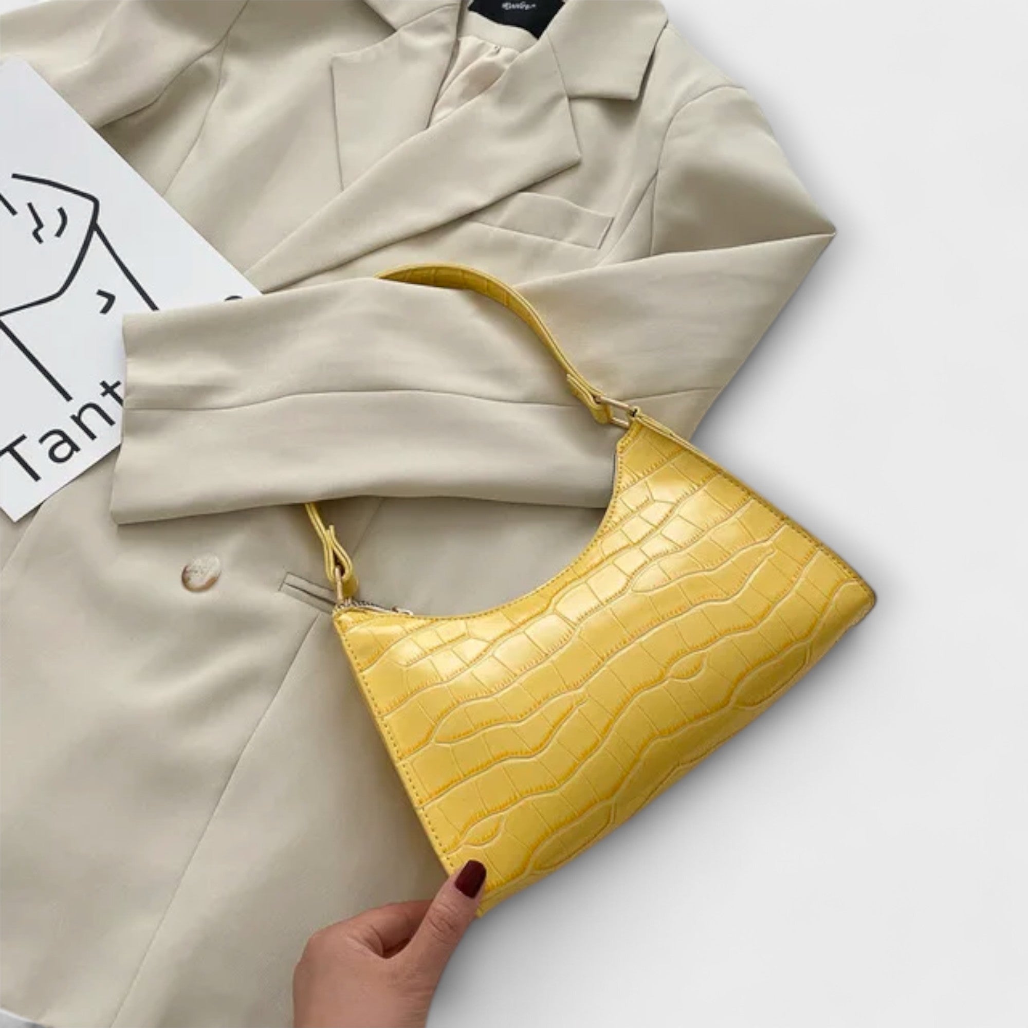 Olivia - Glänzende Lederhandtasche