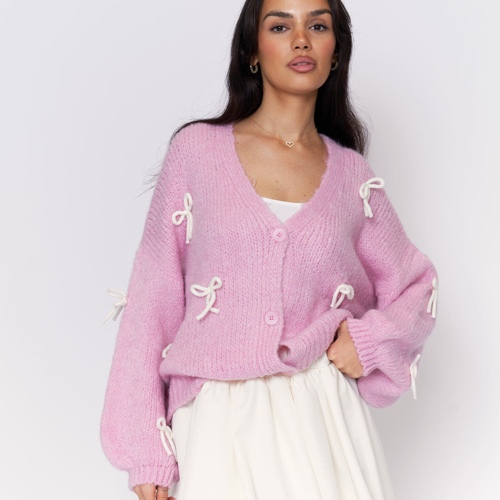 Oversize Mini Schleifen Cardigan