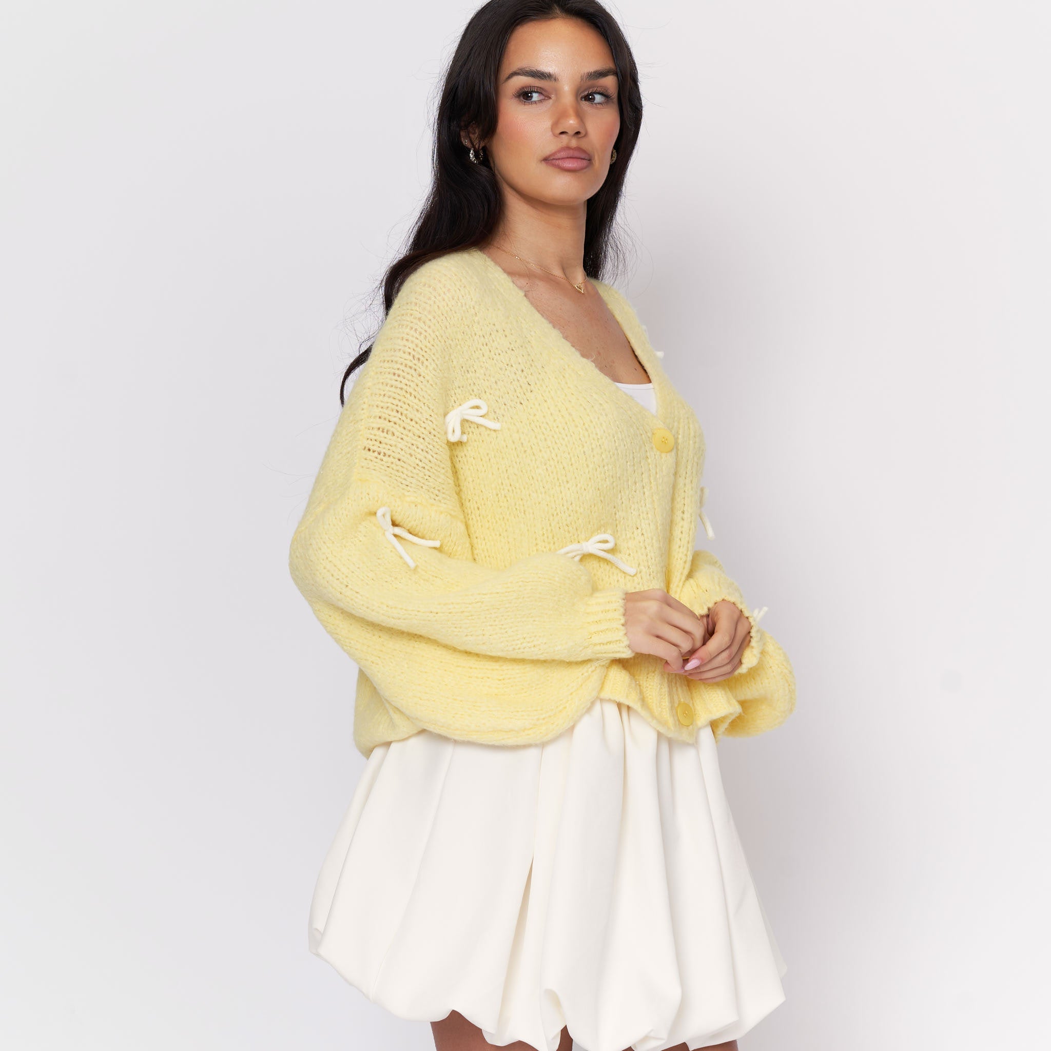 Oversize Mini Schleifen Cardigan