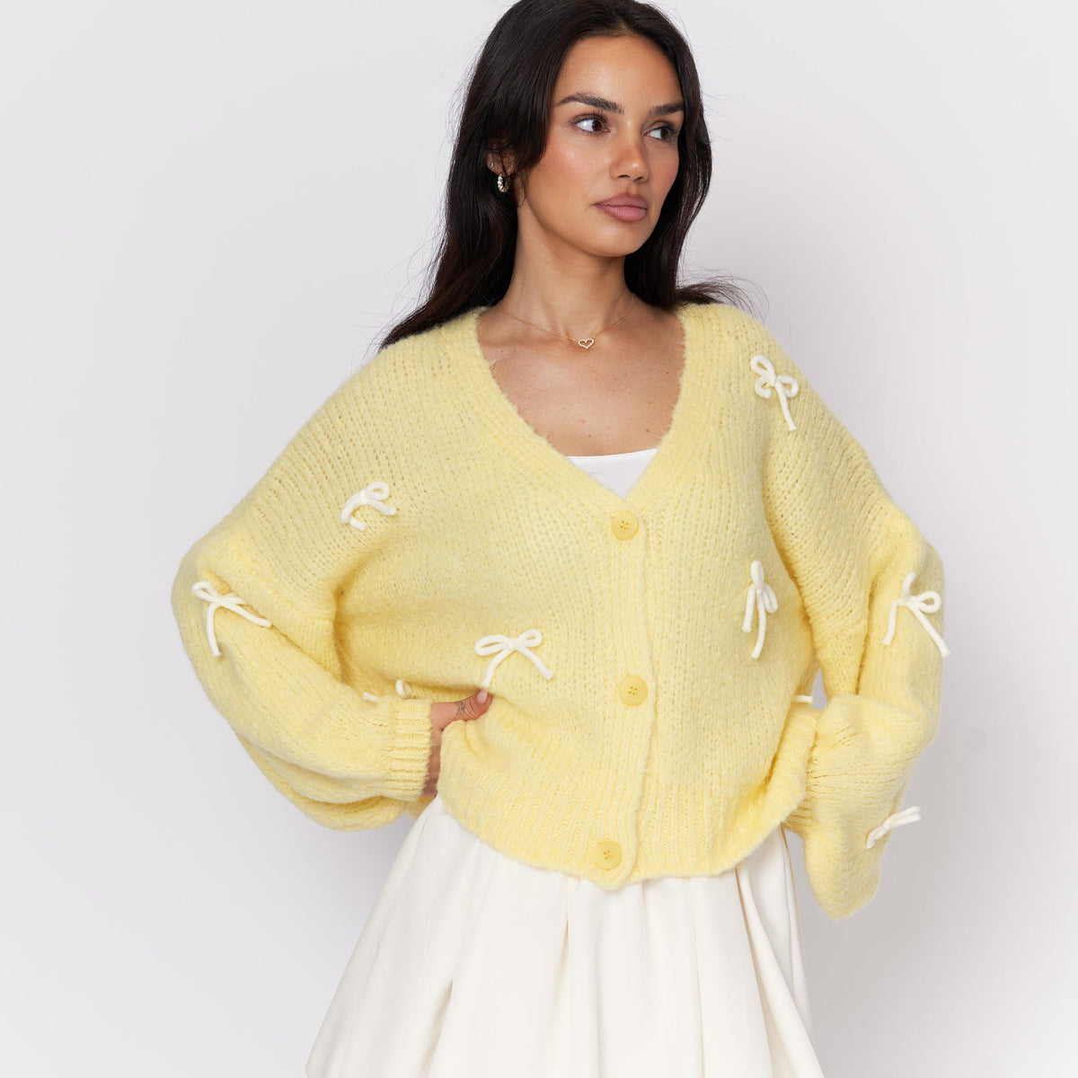 Oversize Mini Schleifen Cardigan