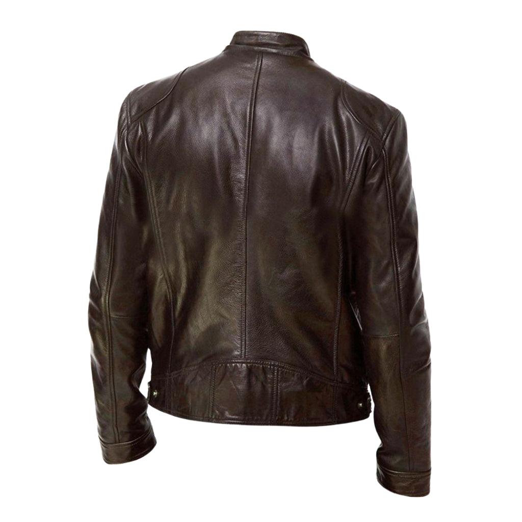 Herren-Lederjacke mit Stehkragen und Reißverschluss – zeitlos, robust und komfortabel