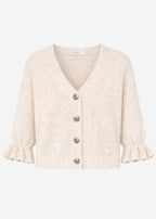 Strickjacke mit 3/4-Ärmeln - hellbeige