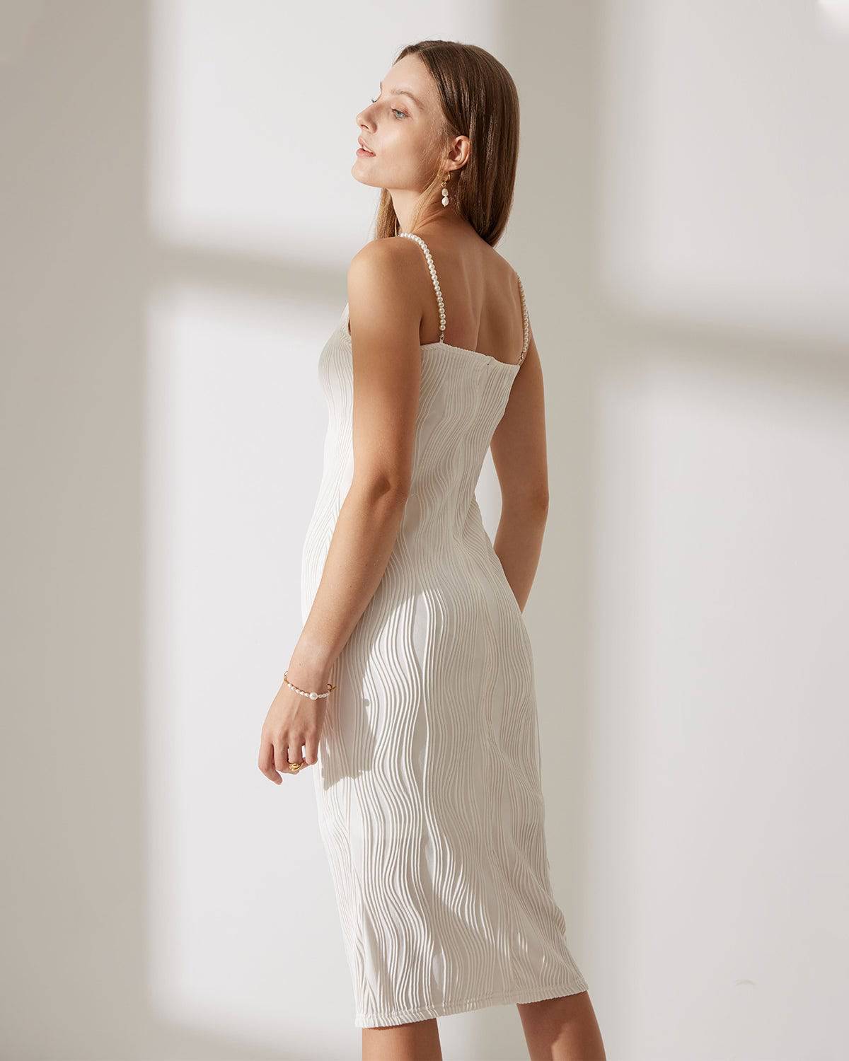 Camisole-Kleid mit Wasserwellen-Struktur