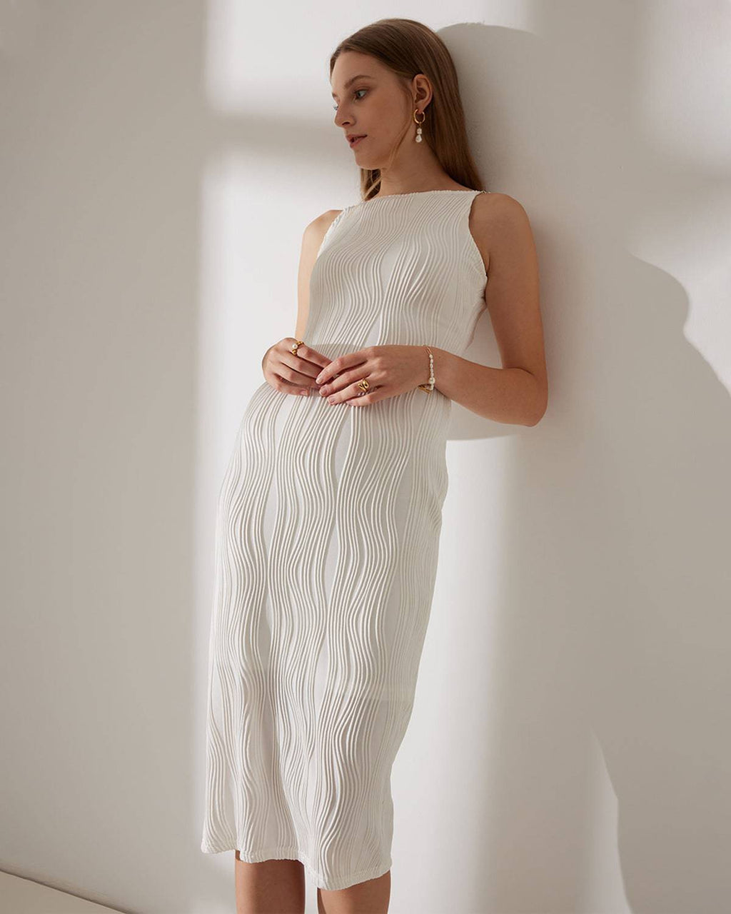Camisole-Kleid mit Wasserwellen-Struktur