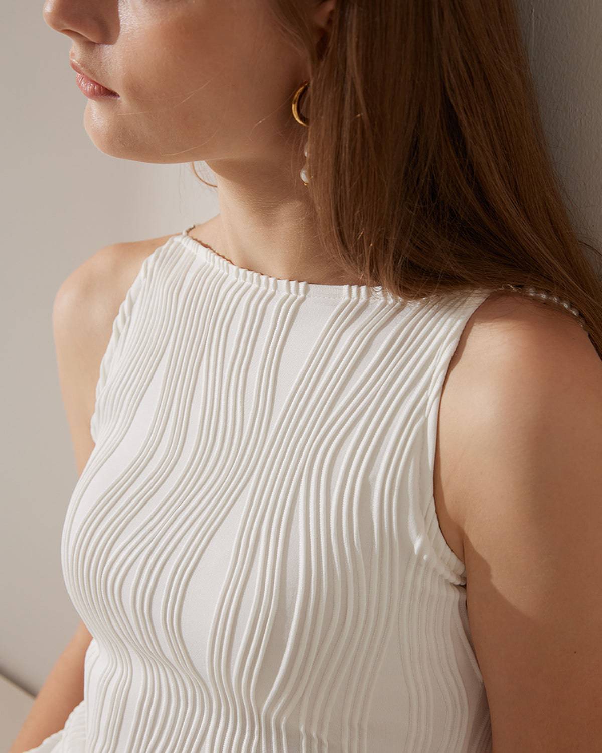 Camisole-Kleid mit Wasserwellen-Struktur