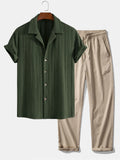 Beko| Shirt aus grob gestricktem Jacquard mit Struktur & Hose mit geradem Bein und Crinkle-Optik