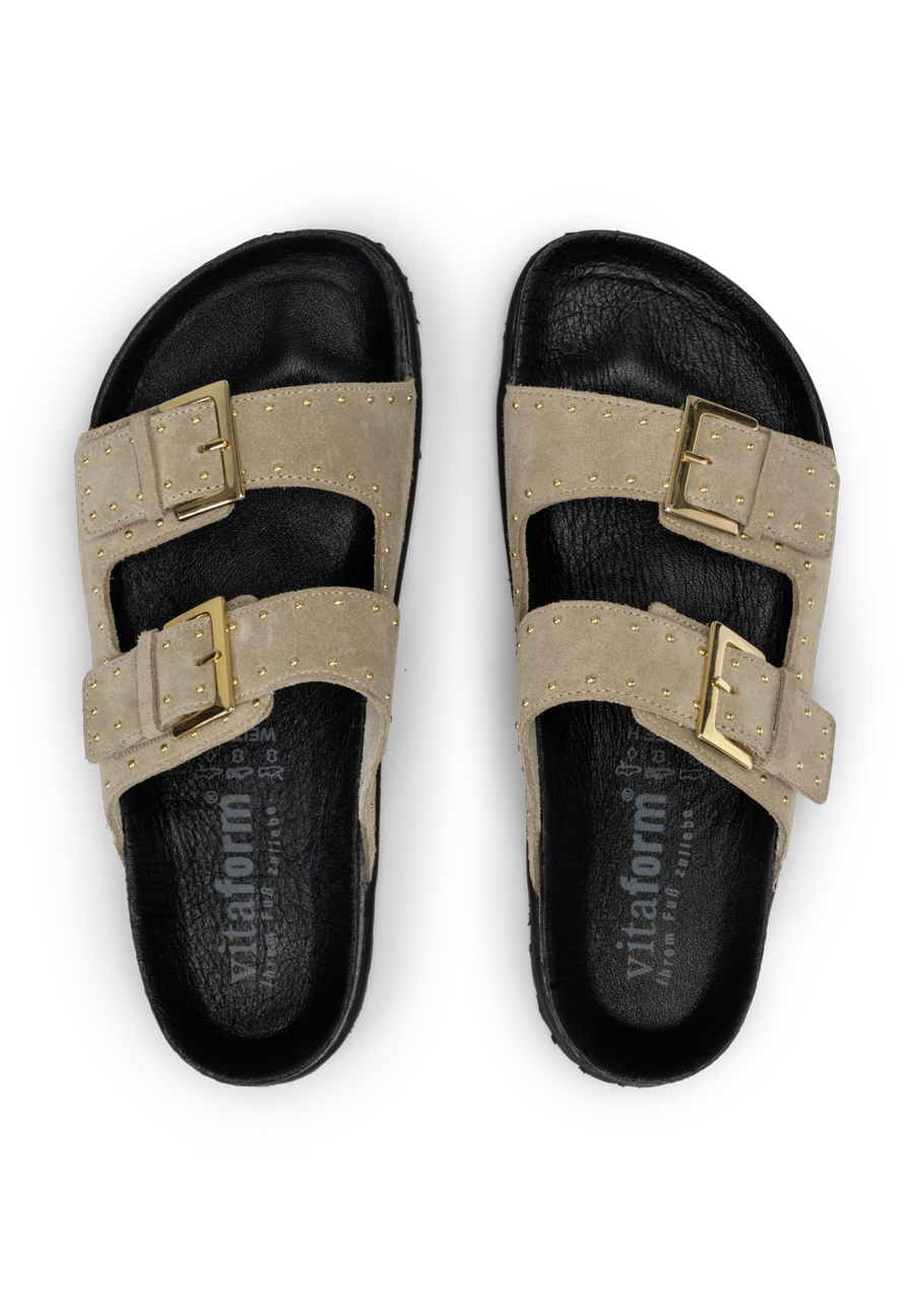 modische Pantolette Veloursleder