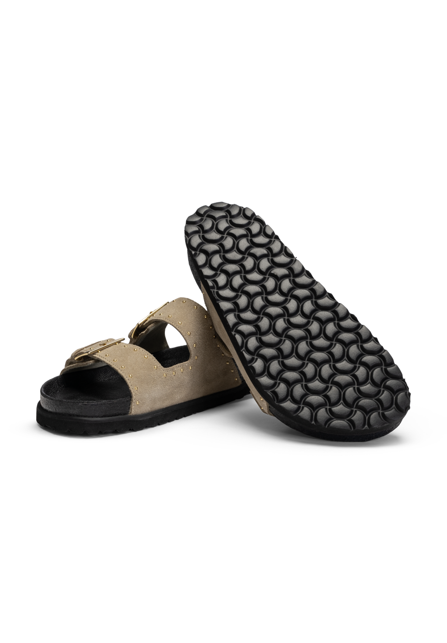 modische Pantolette Veloursleder