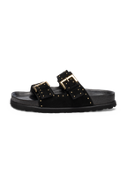 modische Pantolette Veloursleder