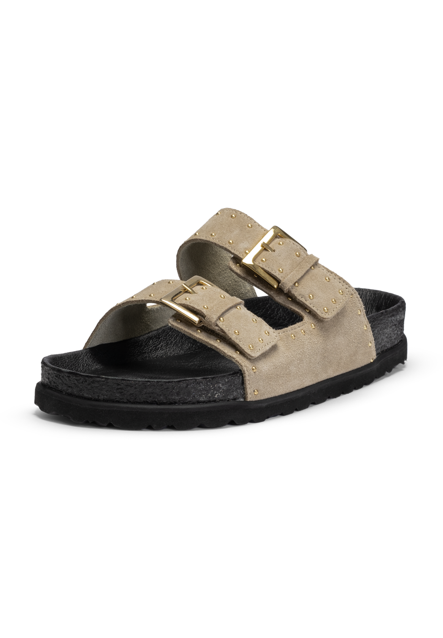 modische Pantolette Veloursleder
