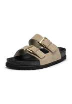 modische Pantolette Veloursleder
