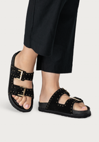 modische Pantolette Veloursleder