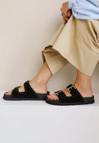 modische Pantolette Veloursleder