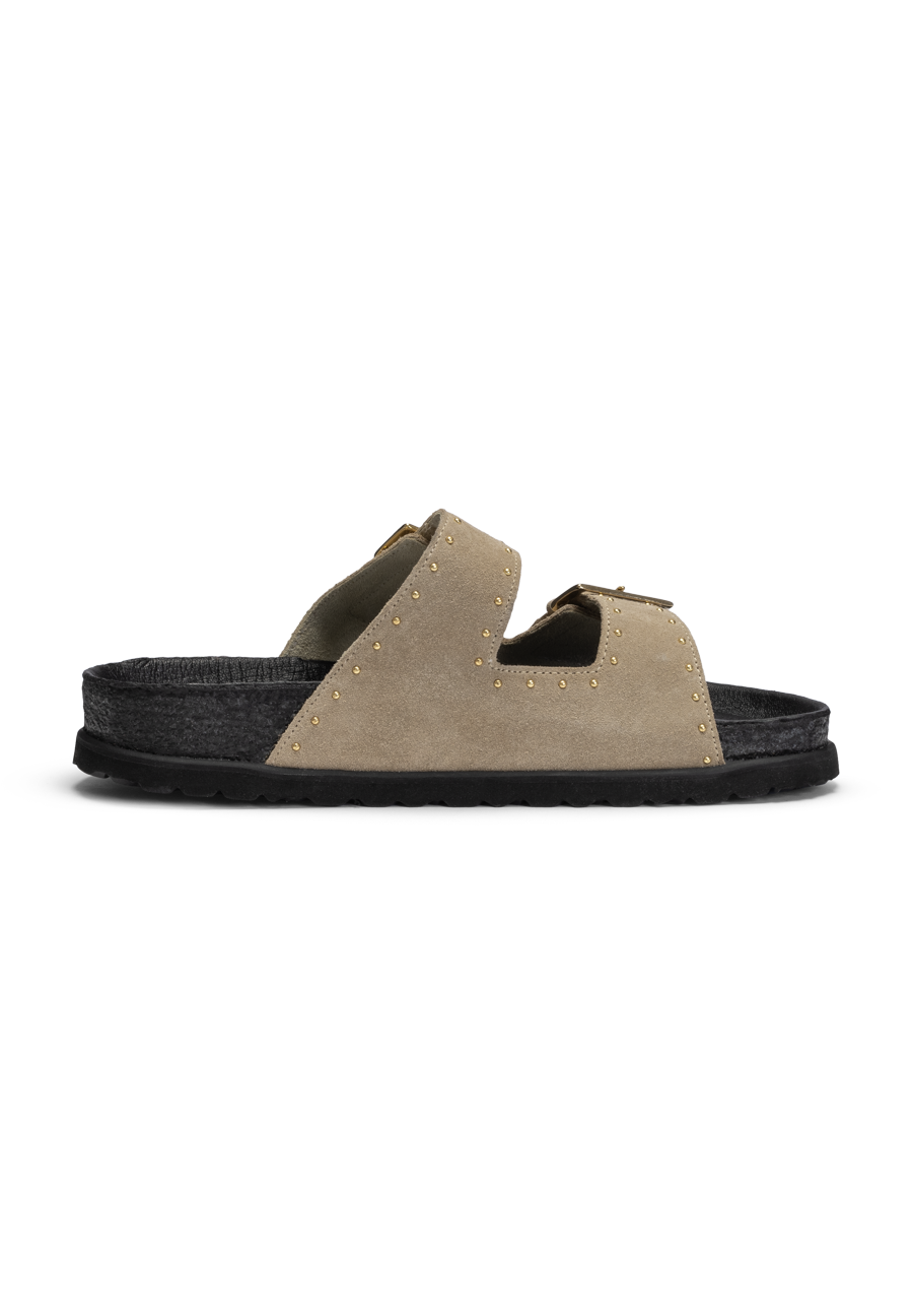 modische Pantolette Veloursleder