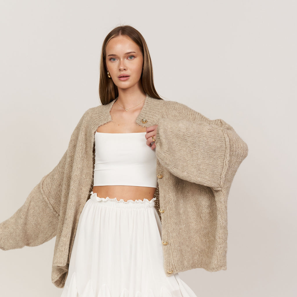 Limited Bundle Oversized Cardigan "CozyGlam" & Rock "Summer"