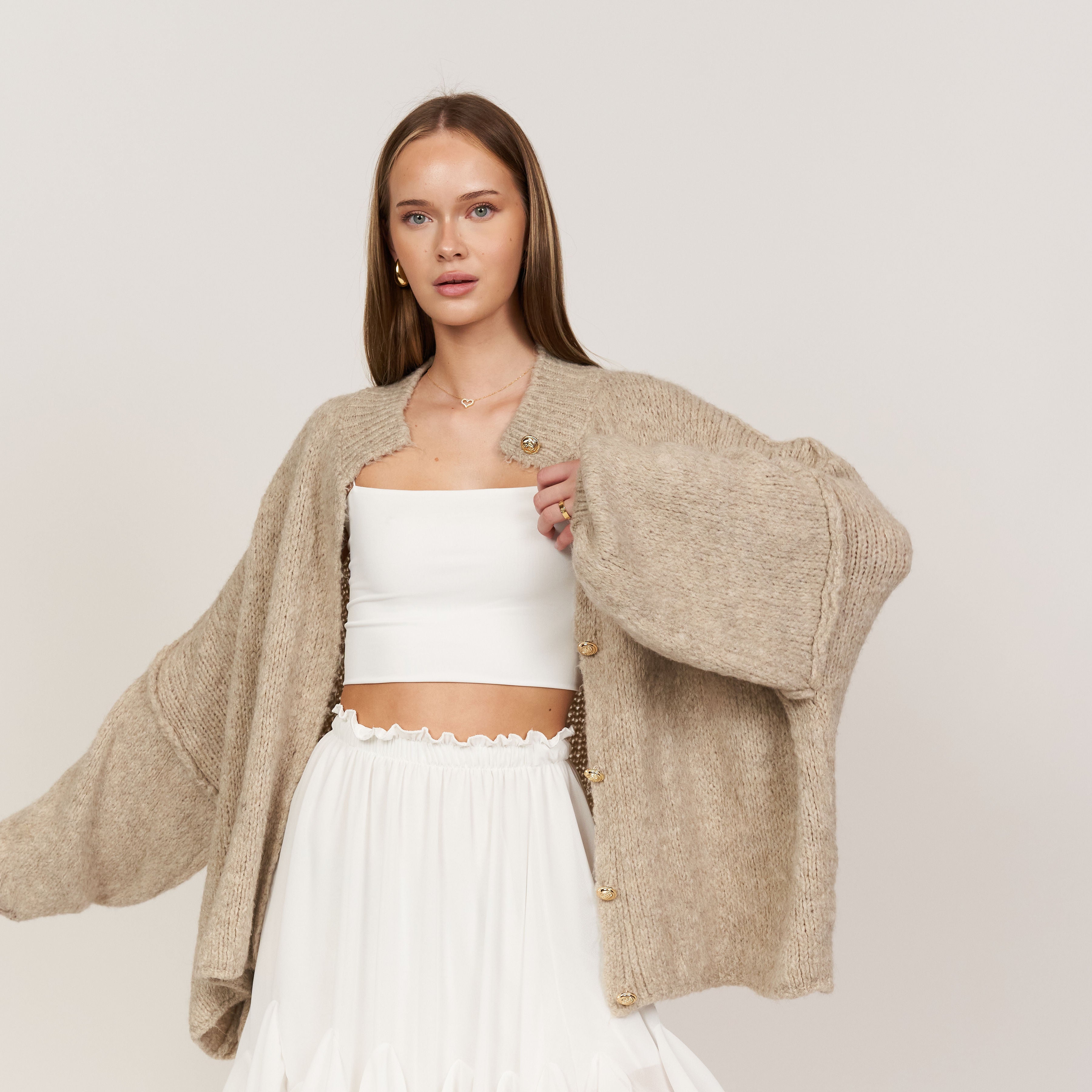 Limited Bundle Oversized Cardigan "CozyGlam" & Rock "Summer"