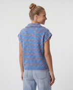 Striped Zip Strickweste